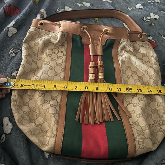 AUTHENTIC! Gucci Rania Shoulder Bag w/ Web GG Canvas - Picture 7 of 11